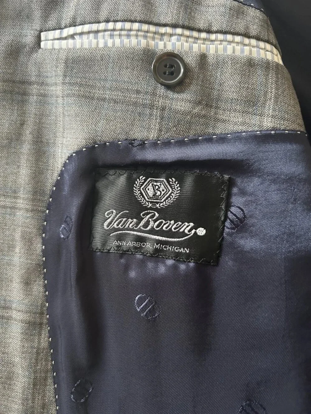 Custom Men's Sport Coat - Light Gray / Blue Combo - Good For All 4 Seasons